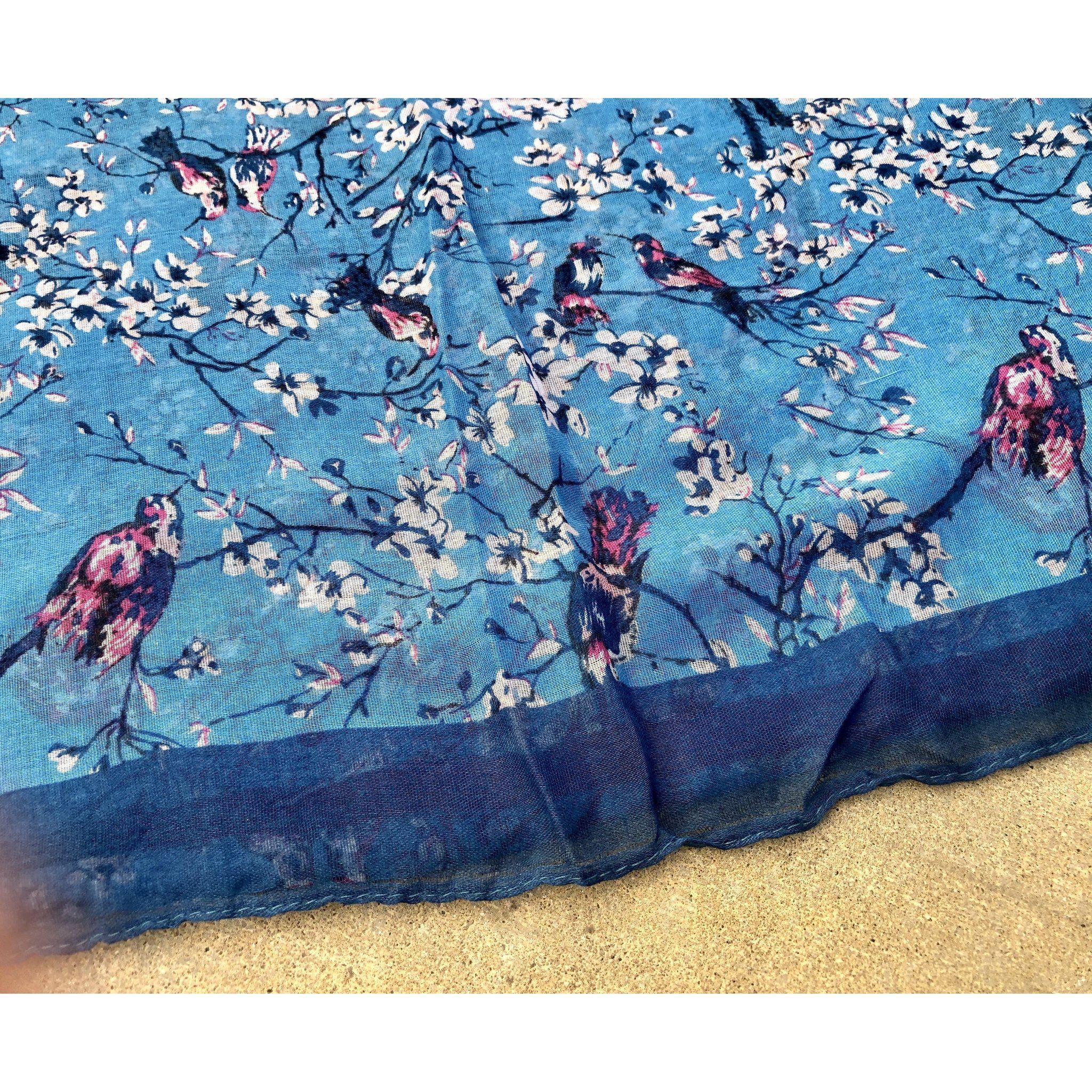 African Head Wrap, Birds of Season Print Headscarf, Tichel Hijab Head Covering - Picture 17 of 18