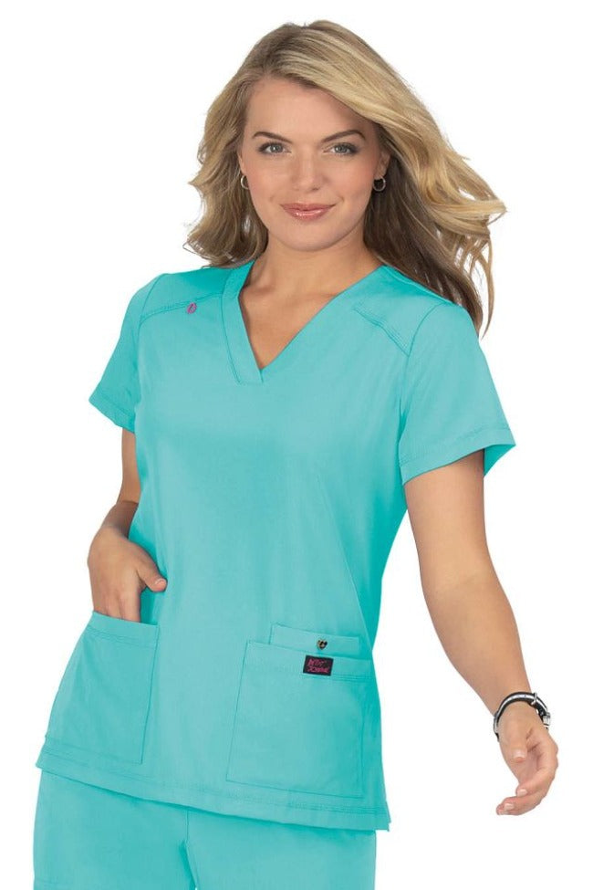 Betsey Johnson B101 Scrub Top | Stretch Twill Freesia & Clover Styles | XS-3XL