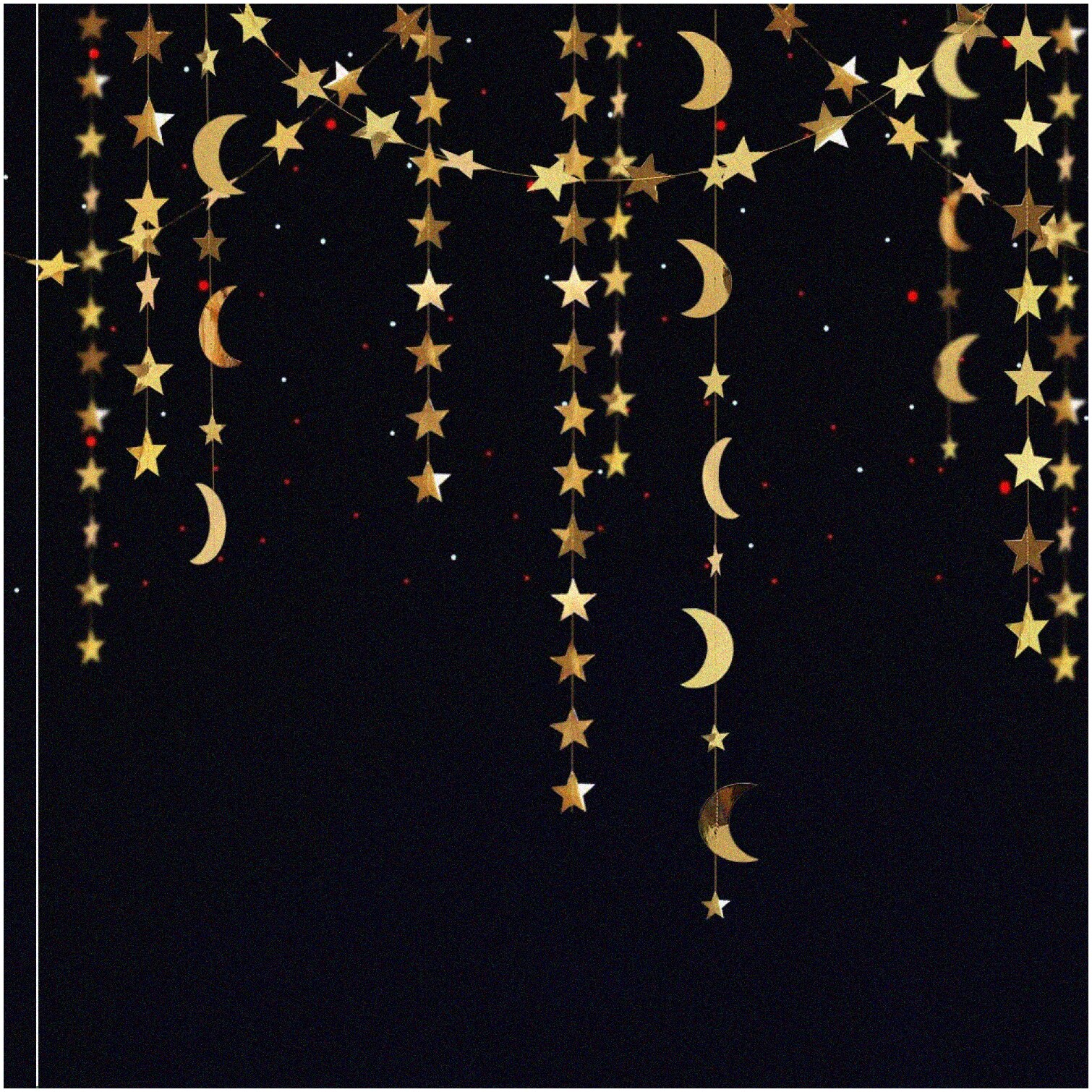 Gold Moon and Star Streamers for Party Decor