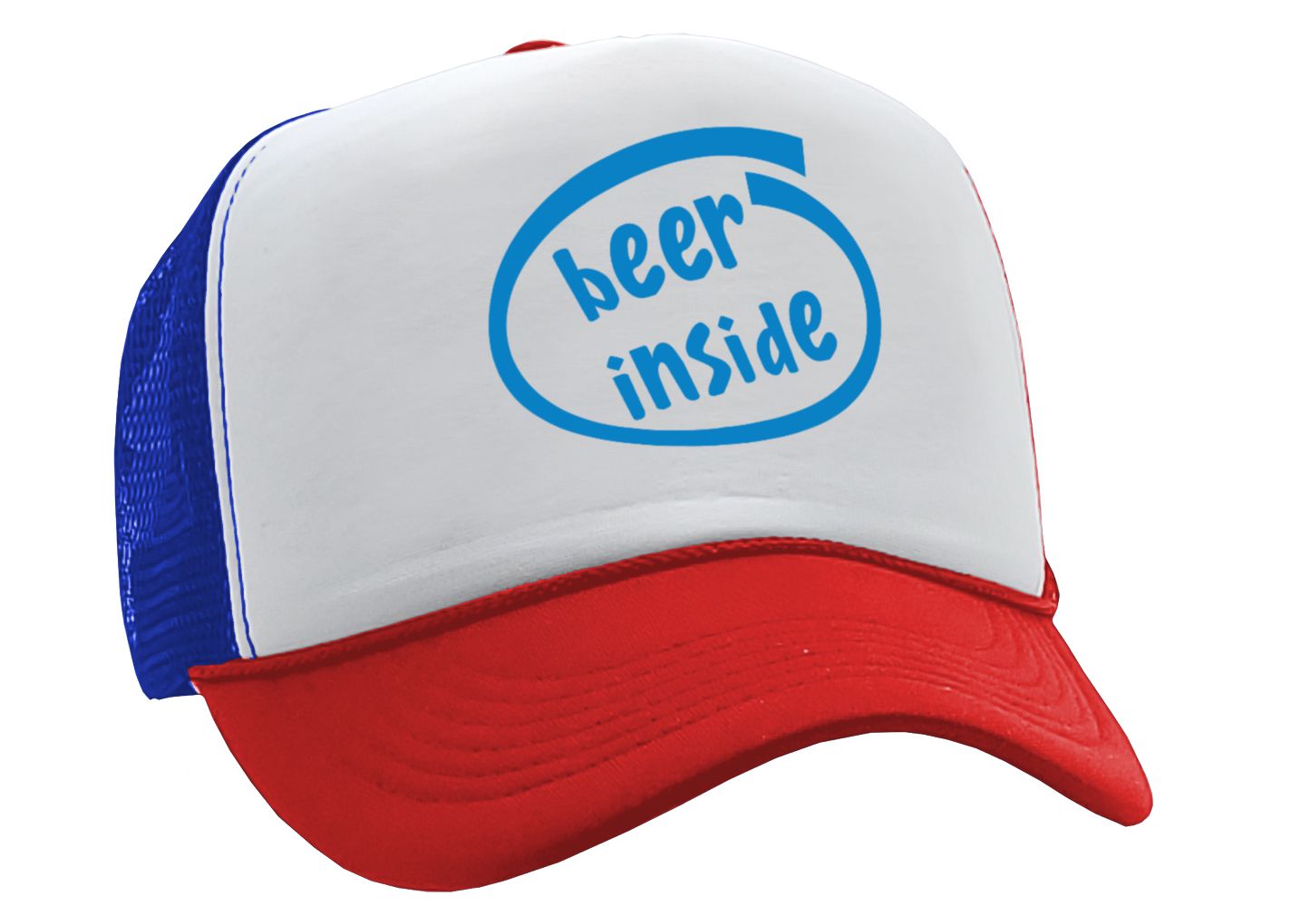 BEER INSIDE Adjustable Snap Back- parody drinking college - Trucker Cap Hat