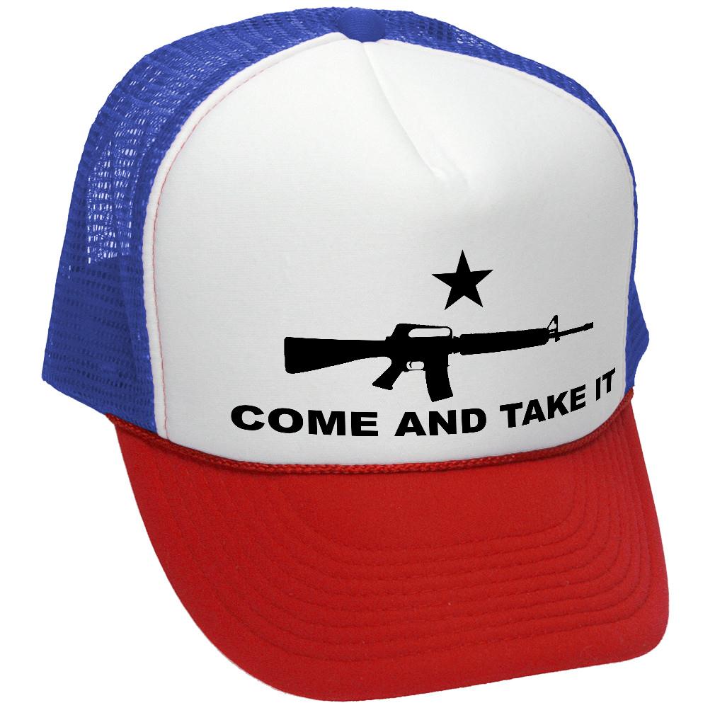 COME AND TAKE IT - 2nd amendment patriot - Vintage Retro Style Trucker Cap Hat
