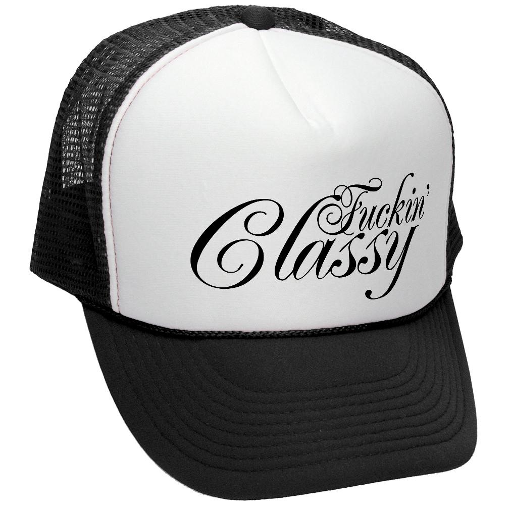 CLASSY vulgar obscene raunchy joke - Adult Trucker Cap Hat - Picture 1 of 23