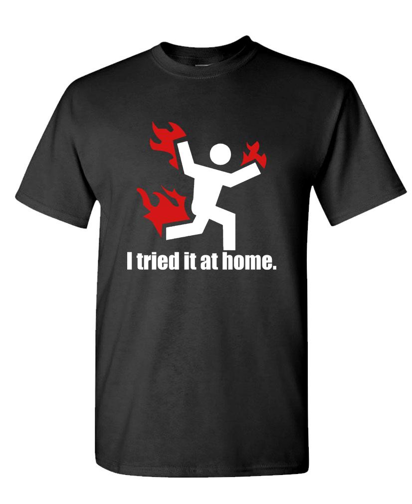 I TRIED IT AT HOME science project funny - Cotton Unisex T-Shirt - Bild 7 von 8
