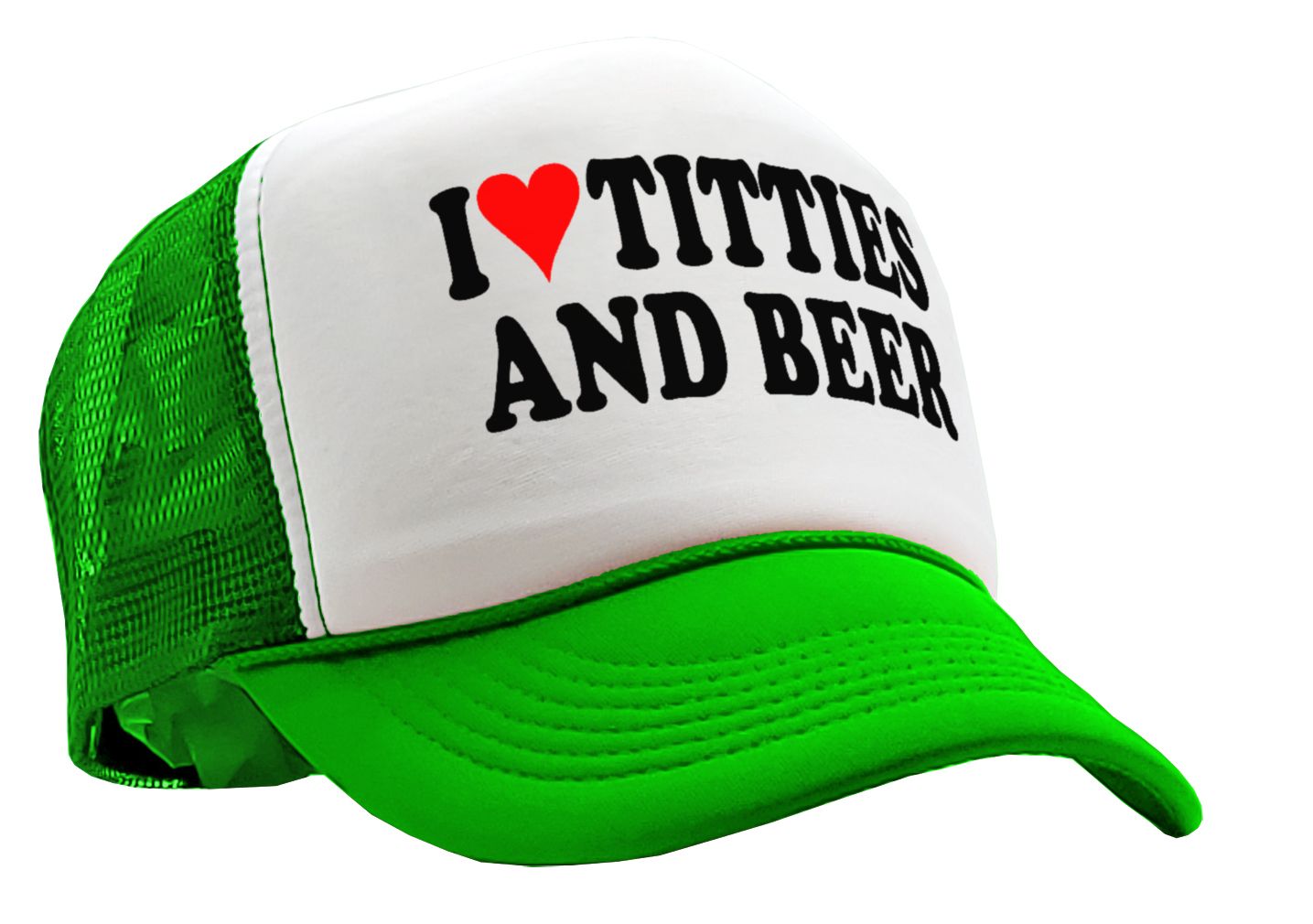 RIVEMUG Funny Trucker Hat – 'I Love Titties And Beer' Gag Gift Snapback Cap - View #2