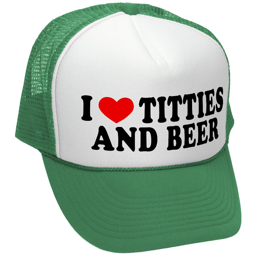 "I Love Titties And Guns" Funny Trucker Hat – Adjustable Snapback, Mesh Back, Curved Bill Gag Gift