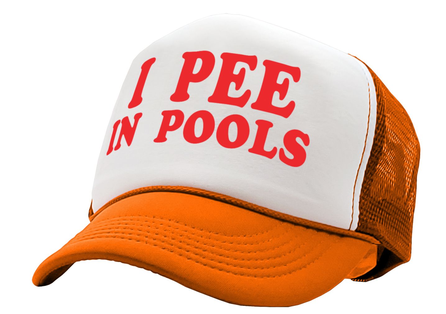I PEE IN POOLS funny dare gag gift joke - Adult Trucker Cap Hat - Picture 10 of 14