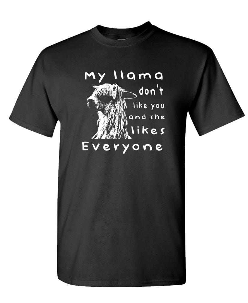 MY LLAMA DOESN’T LIKE YOU – Unisex Cotton T-Shirt Tee Shirt