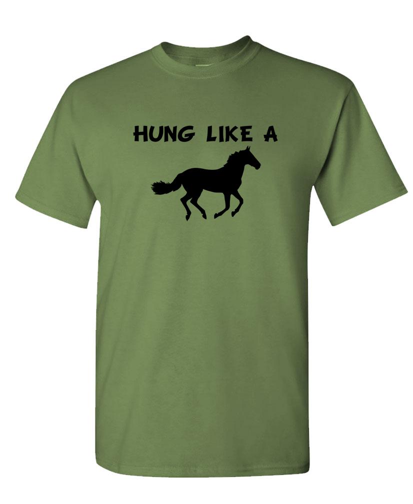 HUNG Like a HORSE - Unisex Cotton T-Shirt Tee Shirt | eBay