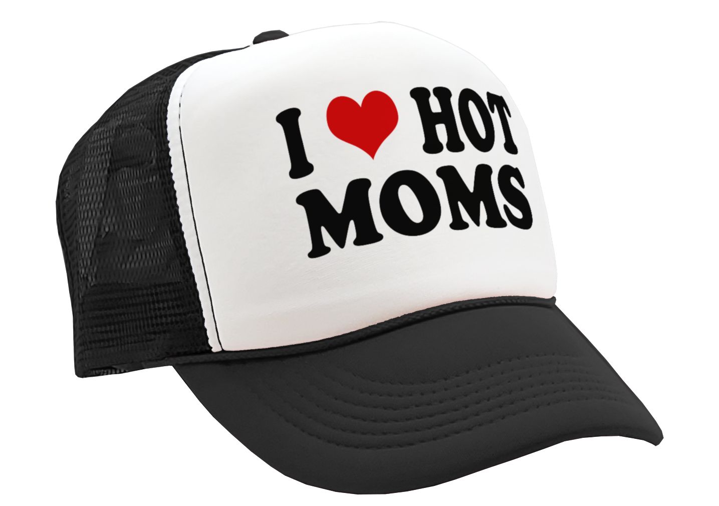 I Heart Hot Moms Single Sexy Milf Hunter Mom Style Trucker Cap Hat