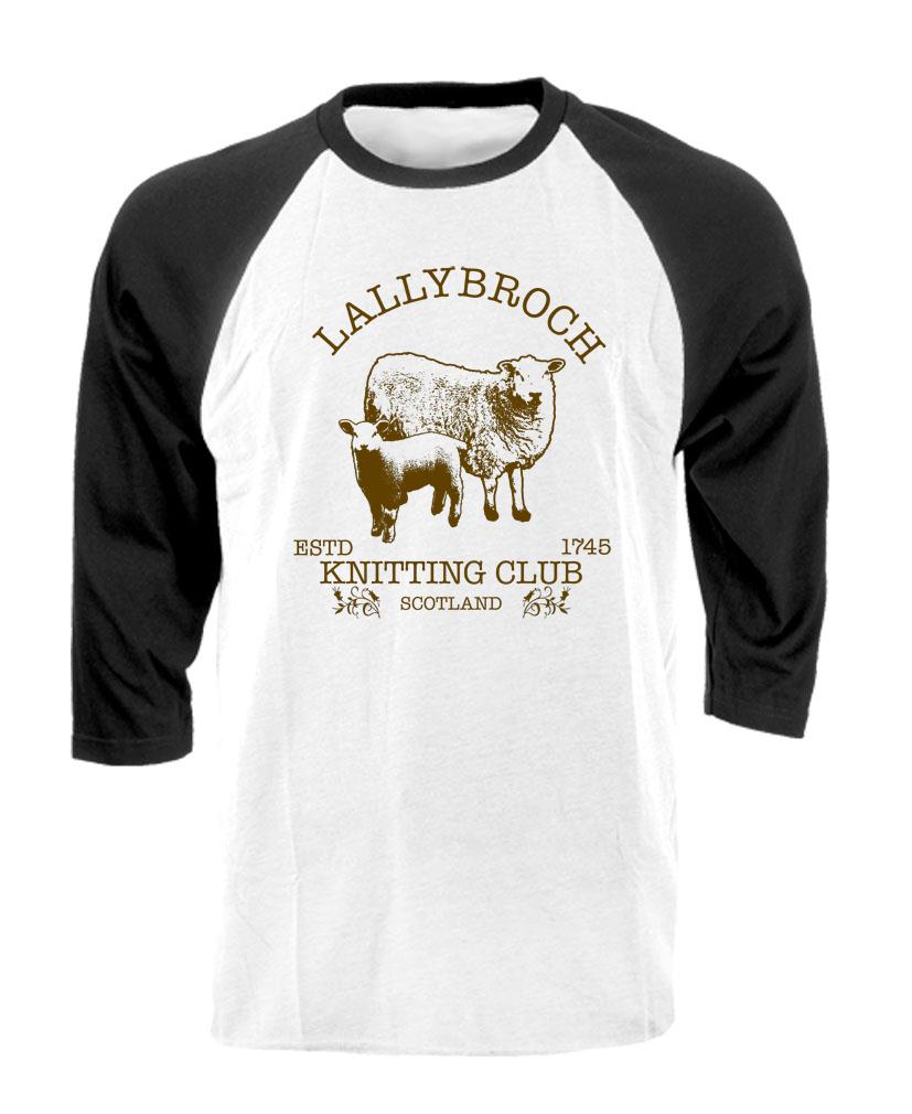 LALLYBROCH KNITTING – Unisex Cotton 3/4 Sleeve Raglan T-Shirt