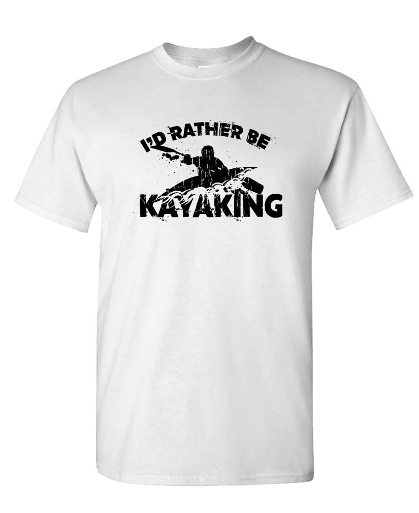I'D RATHER BE Kayaking - Unisex Cotton T-Shirt Tee Shirt