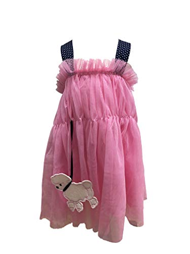 Girl’s Chic Pink Sleeveless Frilly A-Line Layered Tulle Tank Sun Poodle Dress - Picture 6 of 6