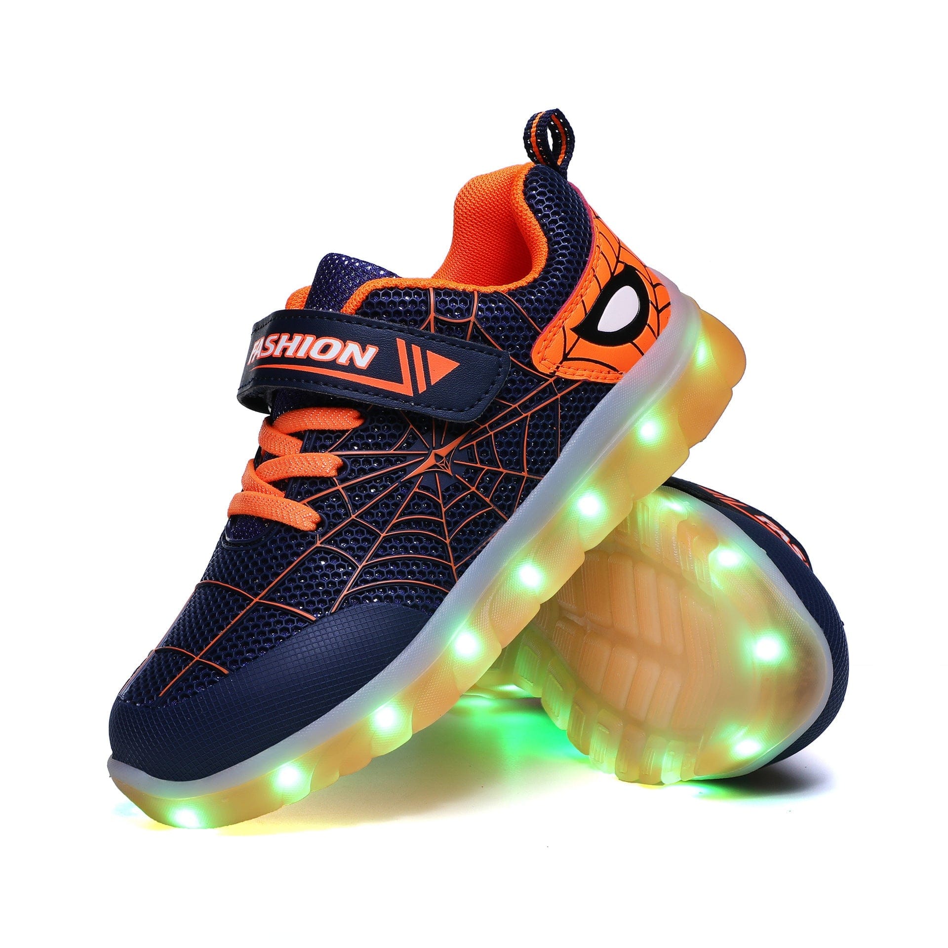 Size 26-37 Kids Led USB Recharge Glowing Shoes Children's Hook Loop - Picture 10 of 10