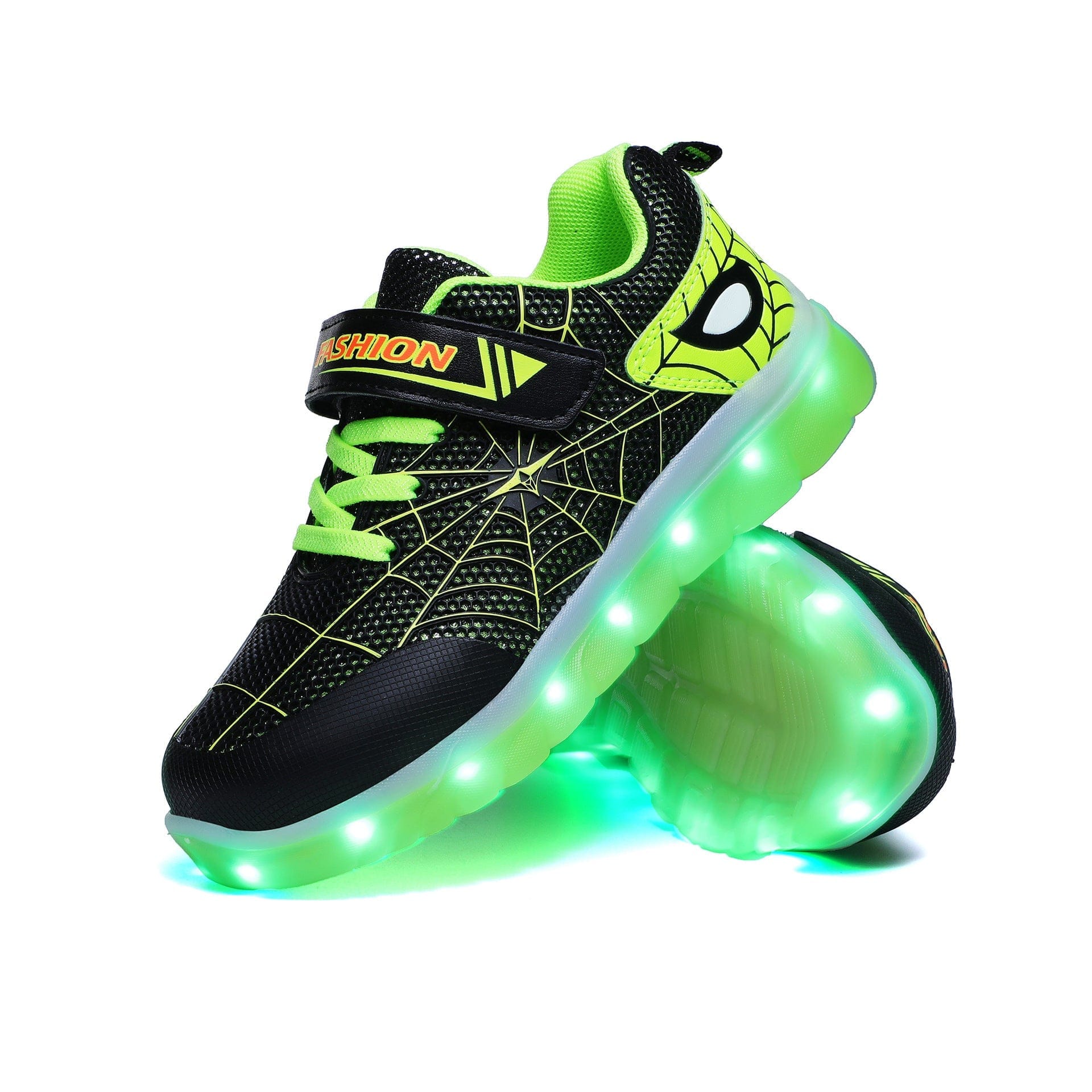 Size 26-37 Kids Led USB Recharge Glowing Shoes Children's Hook Loop - Picture 8 of 10