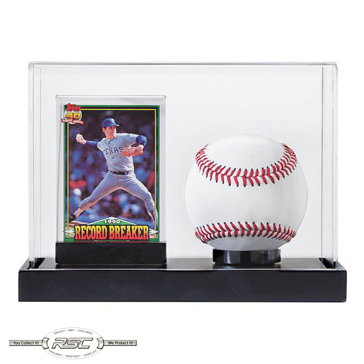 Clear Collectible Baseball Photo Display Case W Black Base By