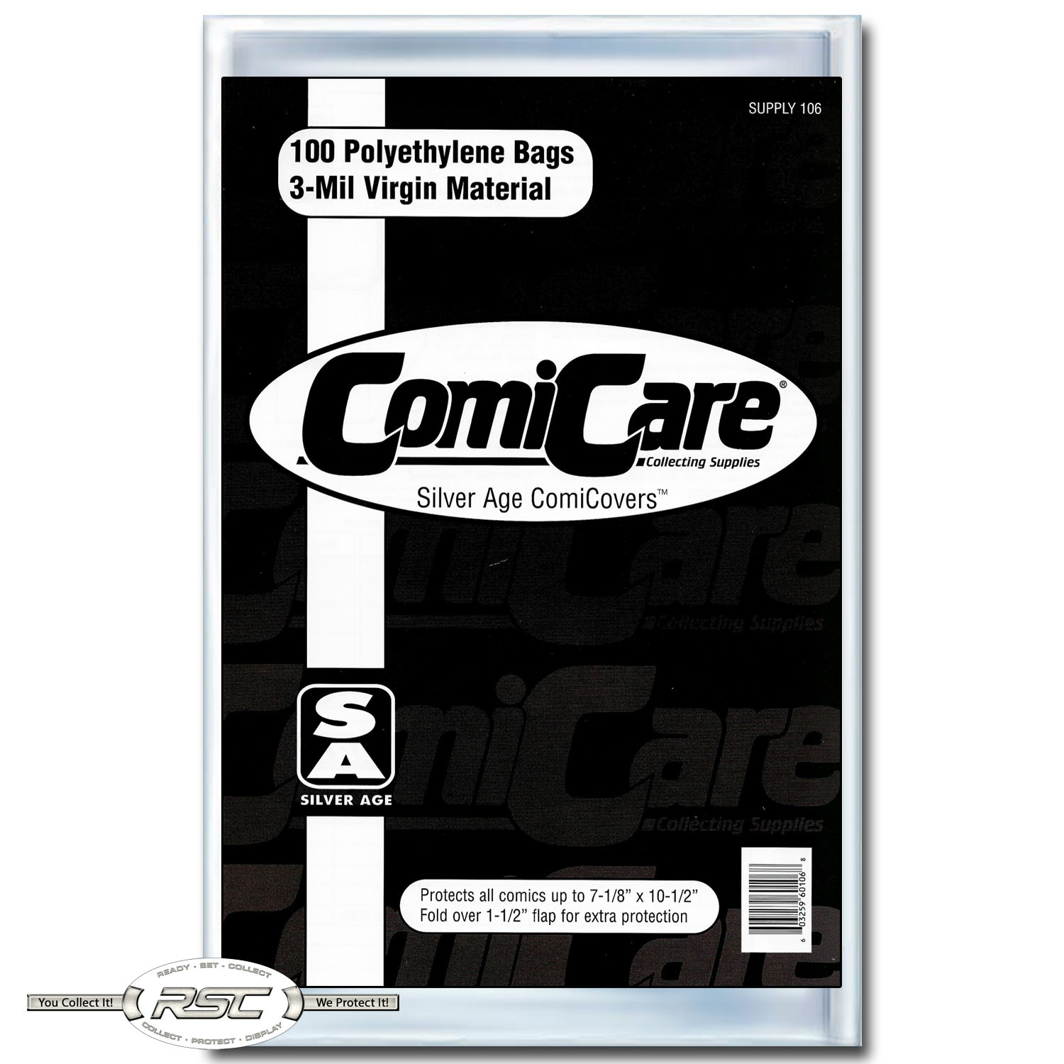 Details About 100 Comicare Silver Age 3 Mil Polyethylene Comic Book Bags 7 1 8 X 10 2