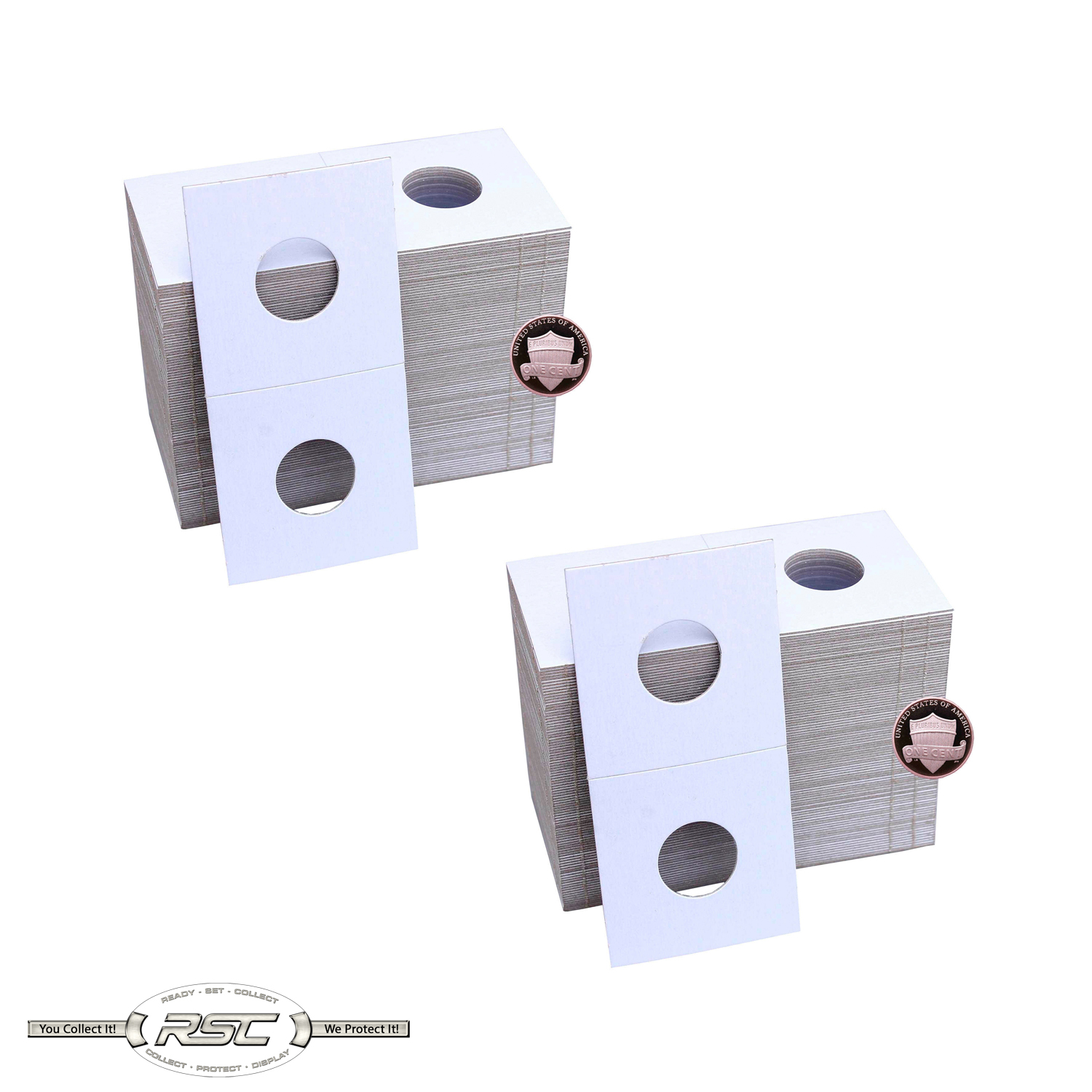 200 2x2 Cardboard Flips Paper Coin Holders for Penny Indian