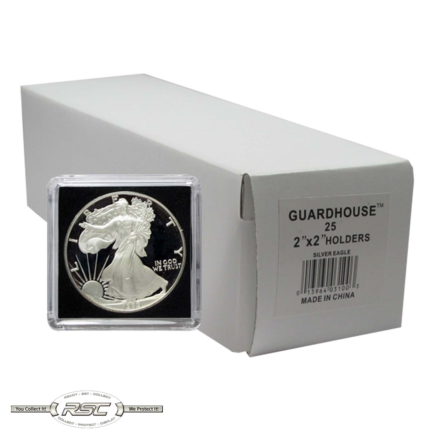 25 Guardhouse 2x2 Tetra Snaplock Coin Holder for 1-Oz American Silver Eagle