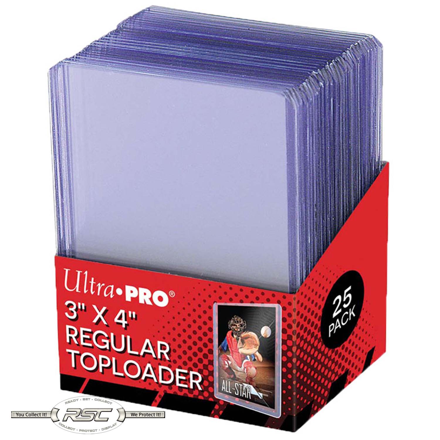 100 Ultra Pro 3" x 4" Regular Clear Rigid Toploader & Soft Sleeves