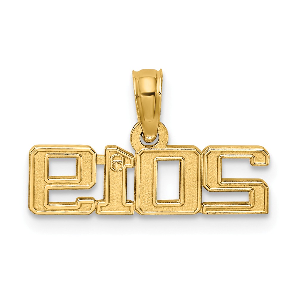 14K Yellow Gold Polished Graduation 2019 Small Charm Pendant
