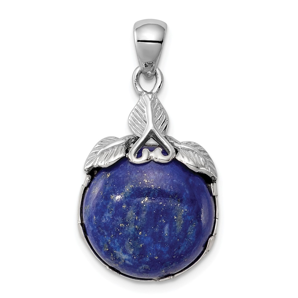 Sterling Silver Rhodium-plated w//Lapis Lazuli Pendant