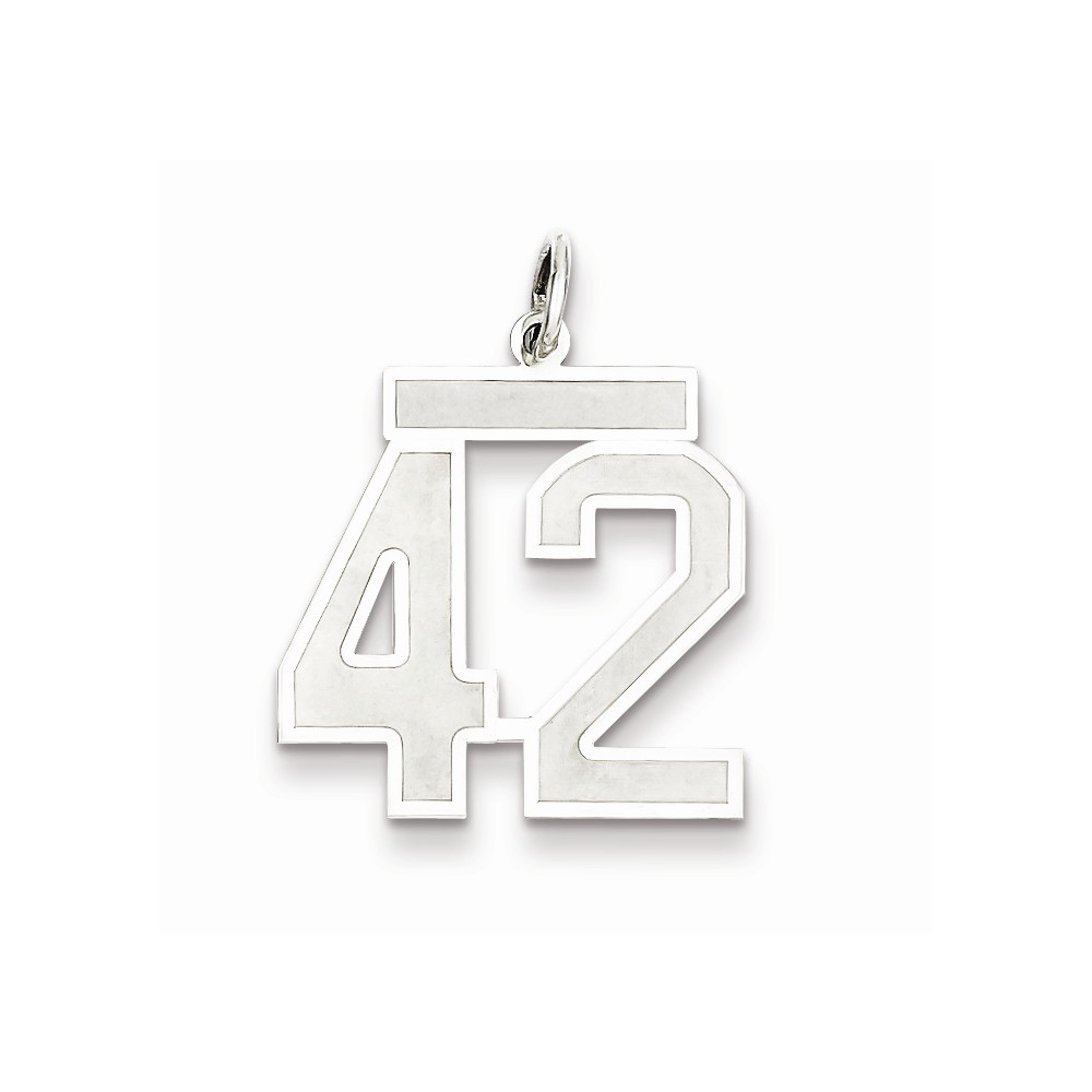 22mm x 9mm 925 Sterling Silver Medium Satin Number 1