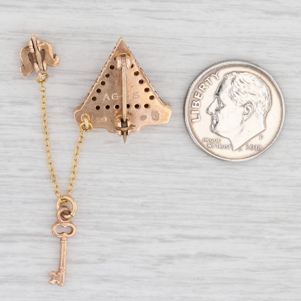 Delta Phi Epsilon Fraternity Pin 10k Gold Pearls Greek Society Badge eBay