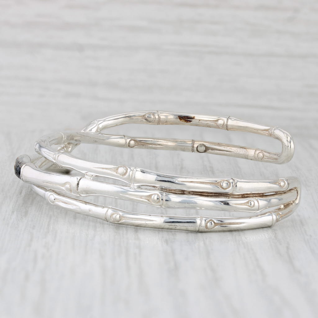 【T-ポイント5倍】 John Sterling Bracelet Cuff Sapphire 0.80ctw Bamboo Hardy ロッド