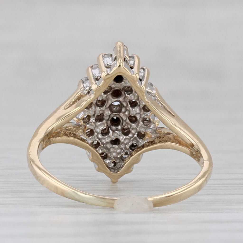 0.44ctw Diamond Cluster Ring 10k Yellow Gold Size 5 | eBay