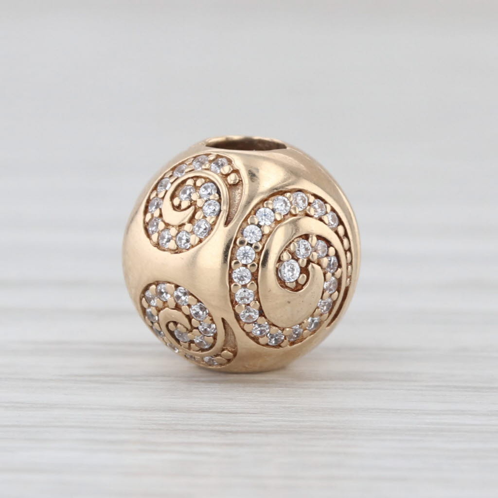 Pandora Mickey Mouse 14k Gold Lock Charm Cubic Zirconia Disney
