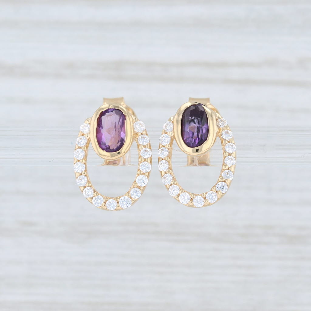 Stainless Steel CZ July Birthstone Polished Post Earrings