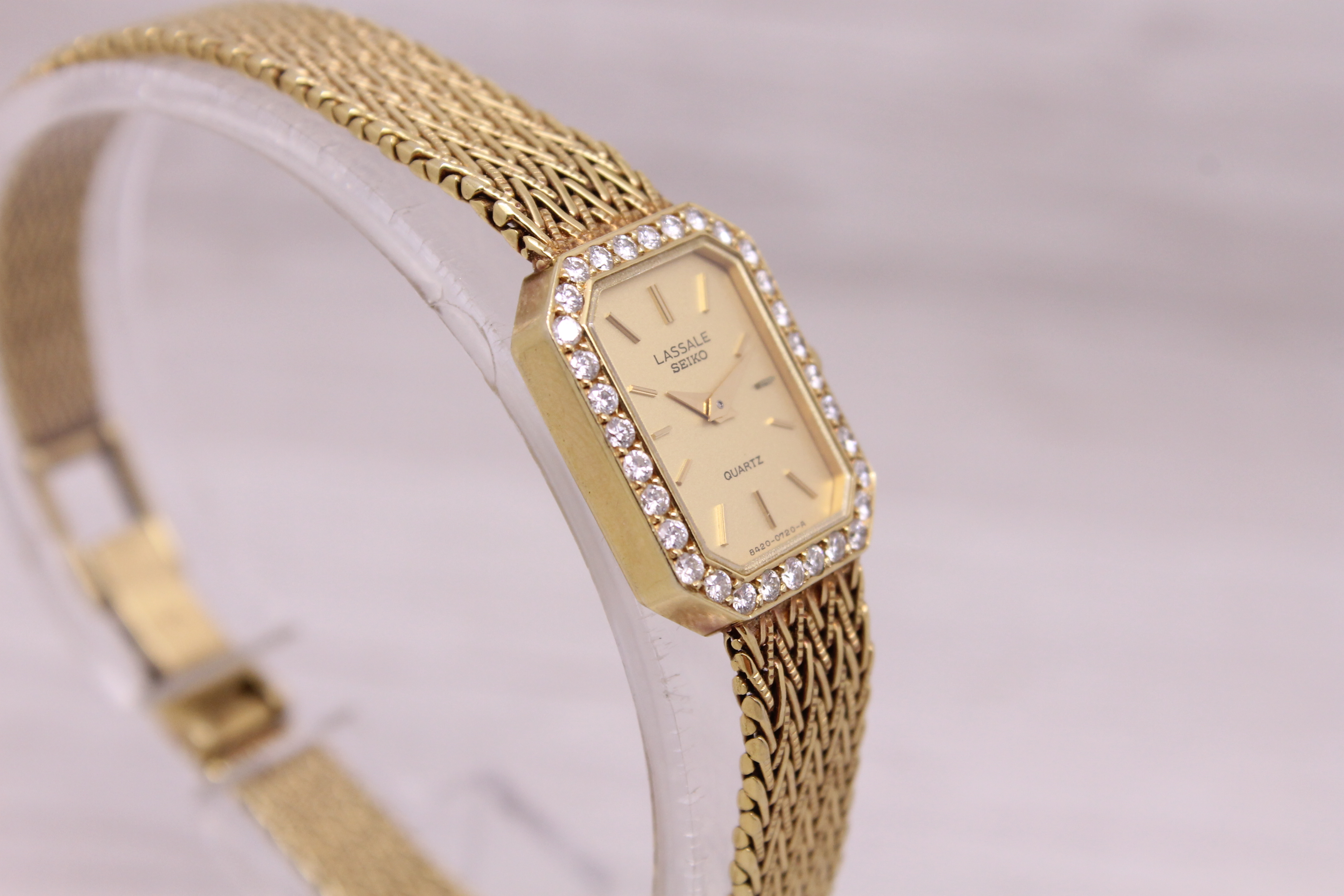 Vintage c1990 Seiko Lassale 14k Yellow Gold Ladies Quartz Watch w