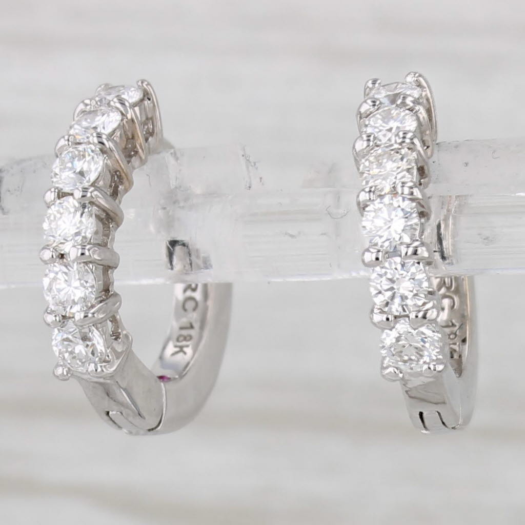 Roberto Coin 0.70ctw Diamond Hoop Earrings Box 18k Gold