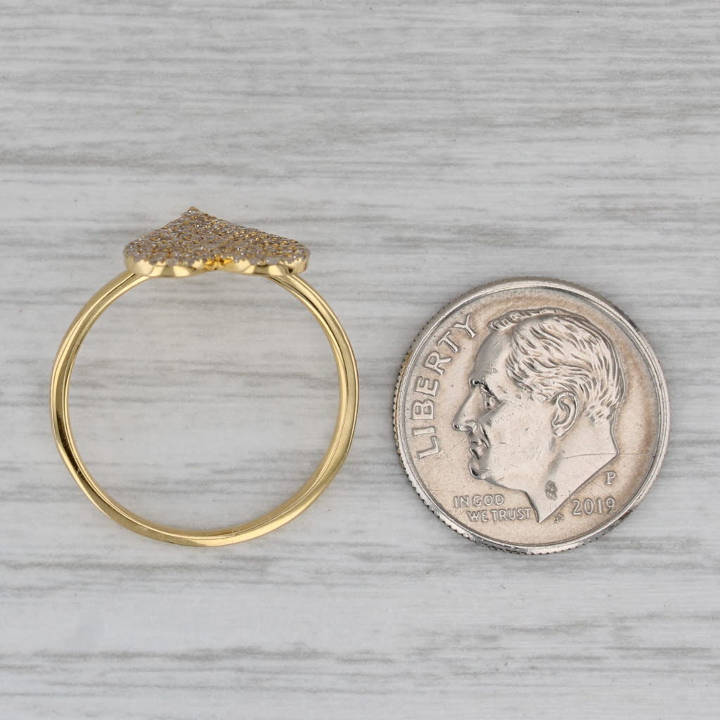 14K Yellow Gold Heart-Shaped Diamond Engagement Ring – 0.23 CTW Round Natural Diamonds, Size 7, Includes Jewelry Box