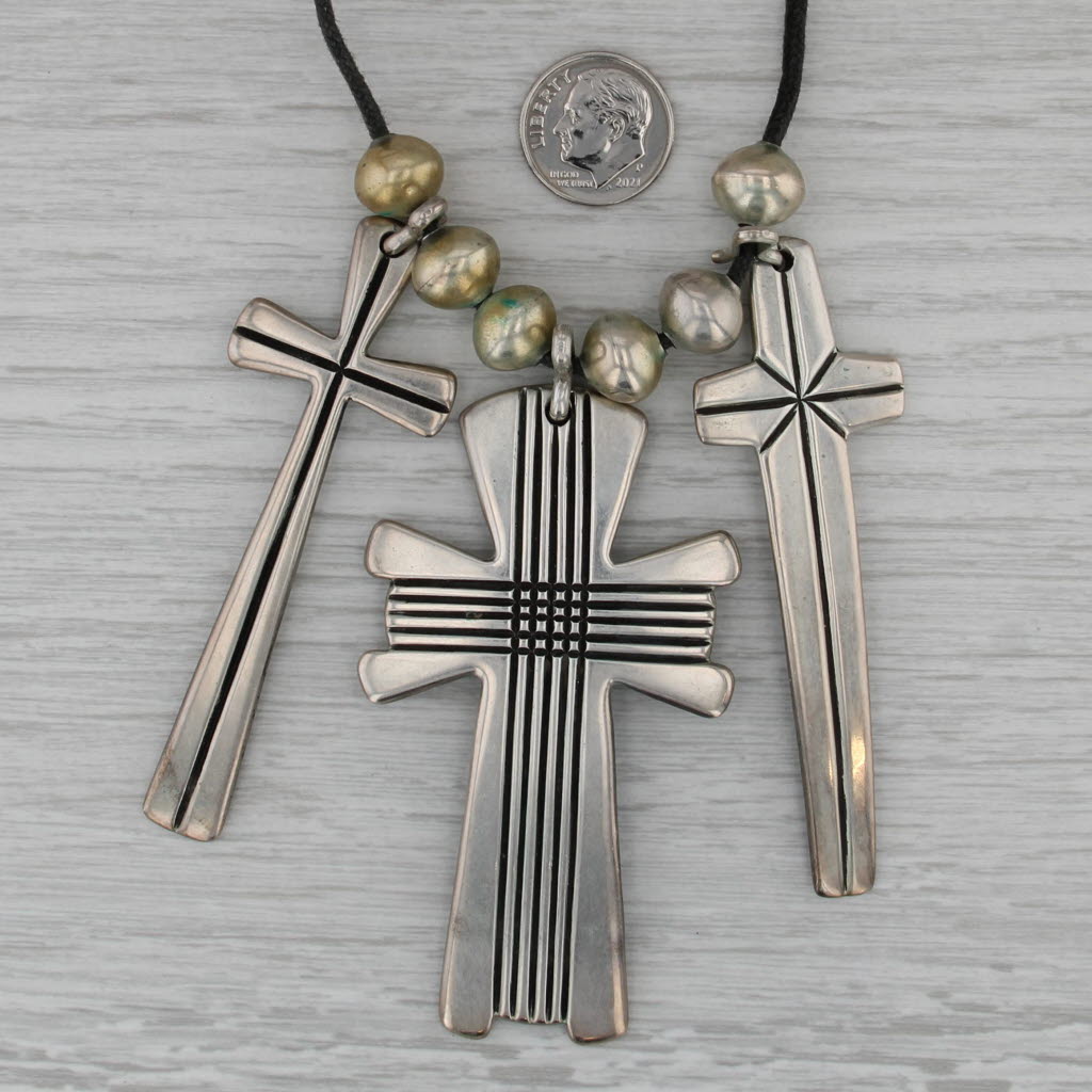 アクセサリー ccc Cippy Crazy Horse Cochiti Triple Cross Beads Pendants Necklace