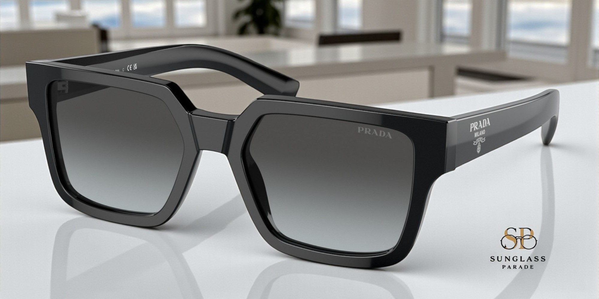 PRADA PR 03ZS 1AB06T Black Grey Gradient Vintage 54 mm Men's