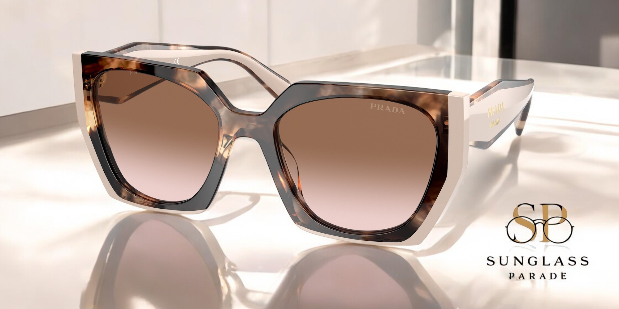 PRADA PR 15WS 01R0A6 Tortoise Caramel Powder Brown Grad 54  display picture 3