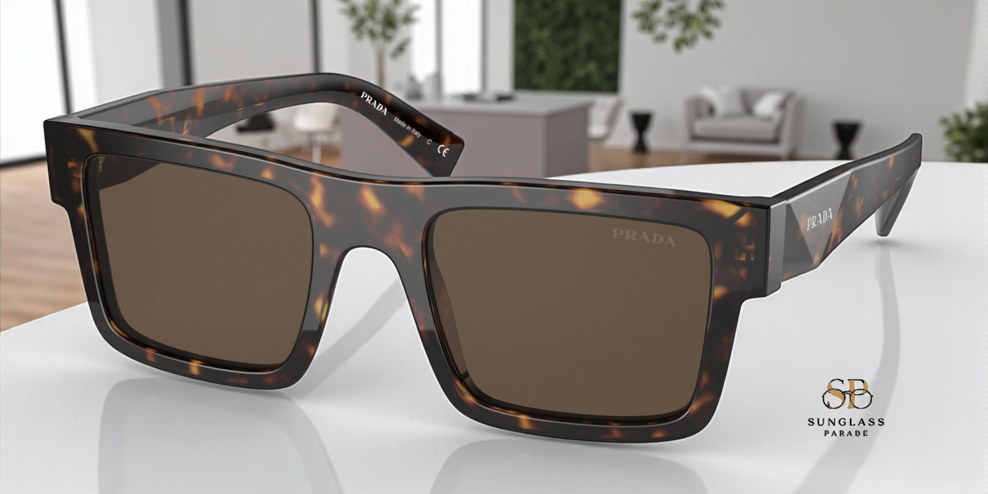 PRADA PR 19WS 2AU8C1 Tortoise Dark Brown 52 mm Men's Sunglasses | eBay