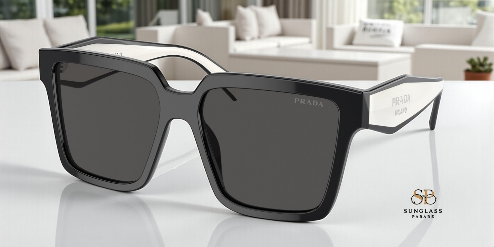 PRADA PR 24ZS 1AB5S0 Black Dark Grey 56 mm Women display picture 1