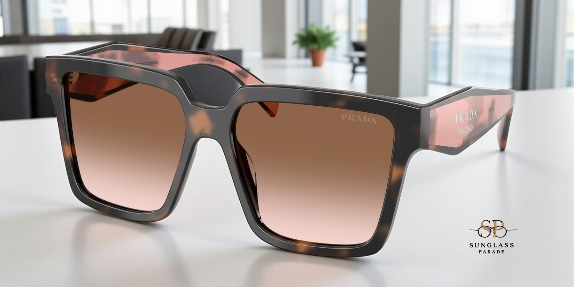 Authentic Prada Mauve Sunglasses with case PRADA PR17WS VYJ6X1 Powder/Purple Brown 49-20-145 Sunglasses  main image 2