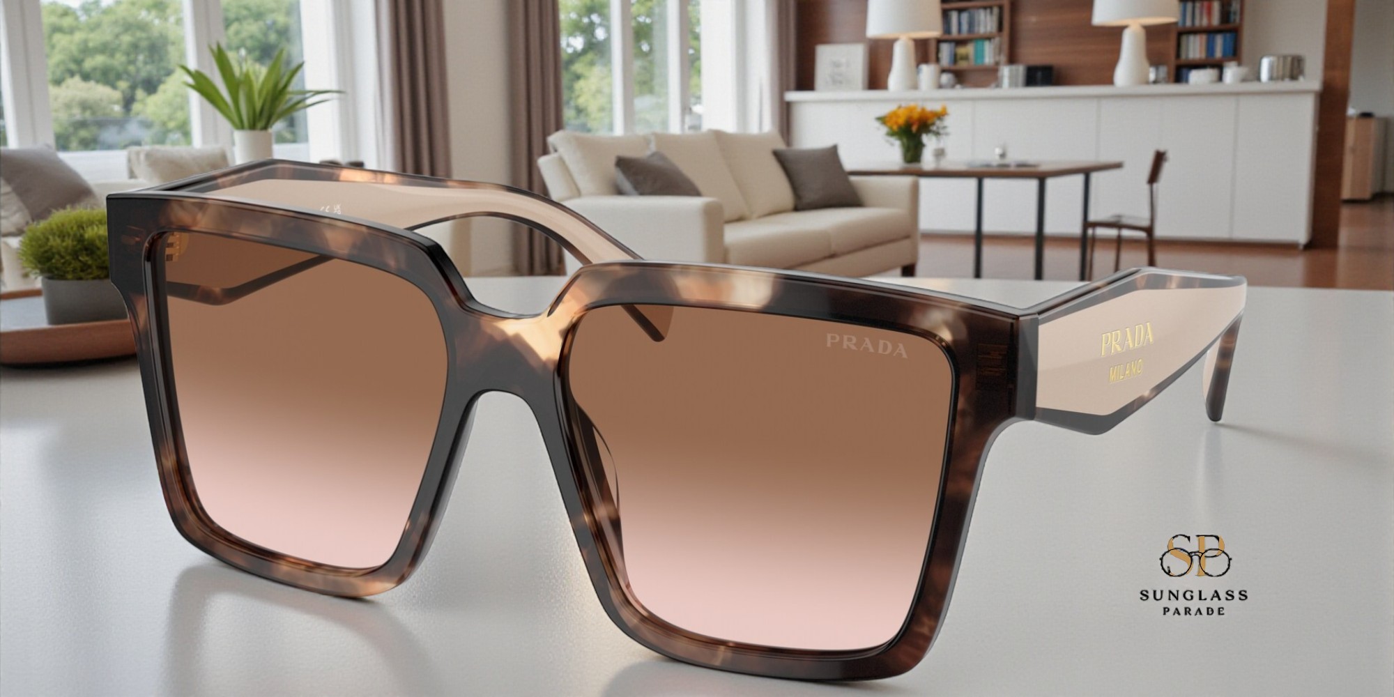 PRADA PR 24ZSF 07R0A6 Caramel Tortoise Brown Gradient 57 mm  display picture 1