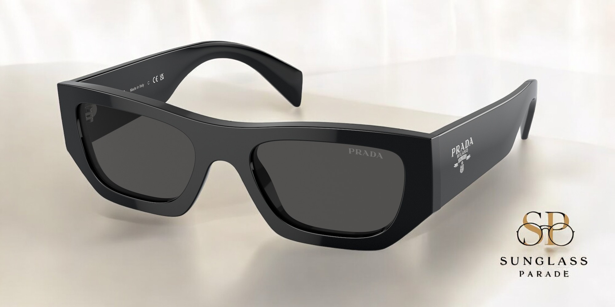 PRADA PR A01S 16K08Z Black Dark Grey 53 mm Unisex Sunglasses  display picture 2