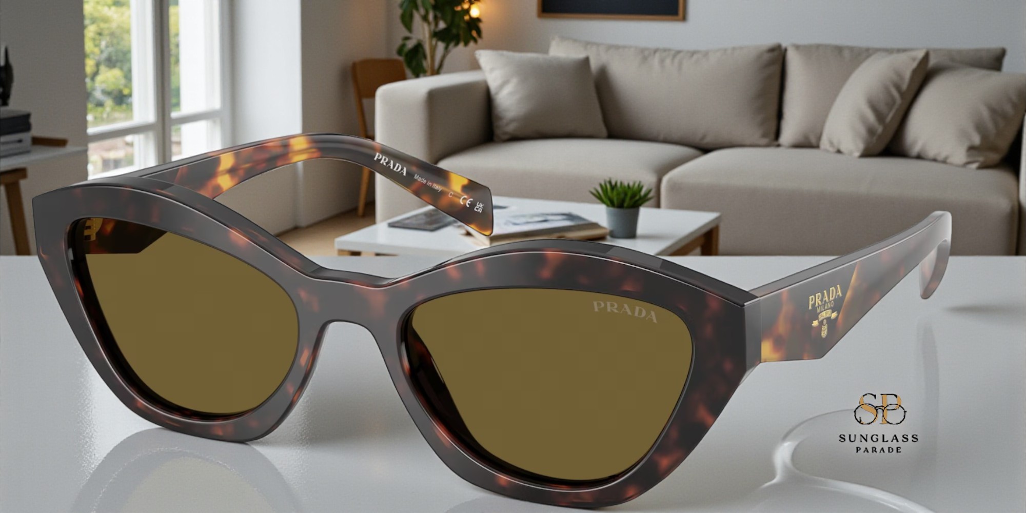 PRADA PR A02S 17N09Z Root Tortoise Dark Brown 52 mm Women's