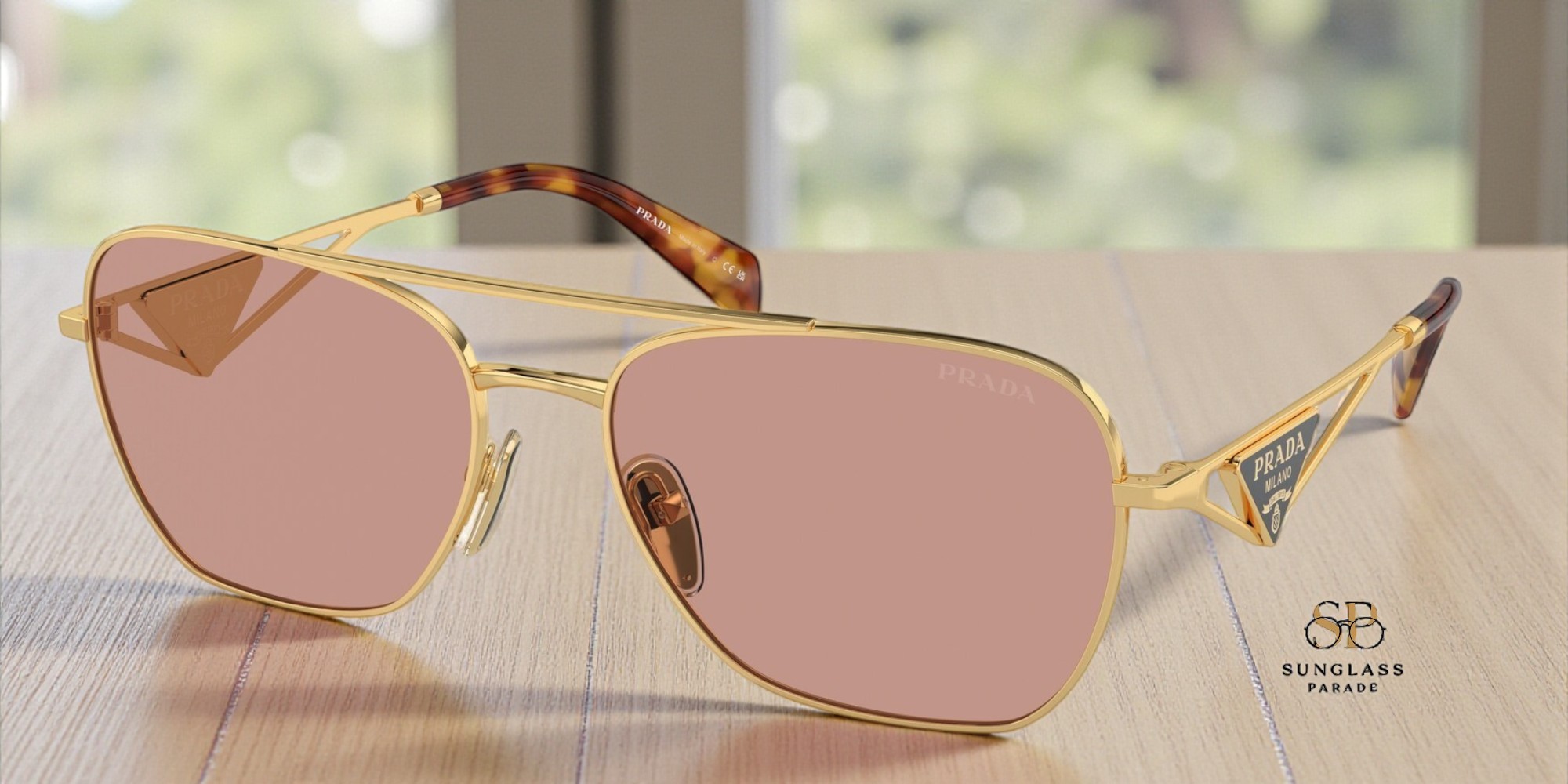 PRADA PR A50S 5AK08M Gold Dark Violet 59 mm Women display picture 3