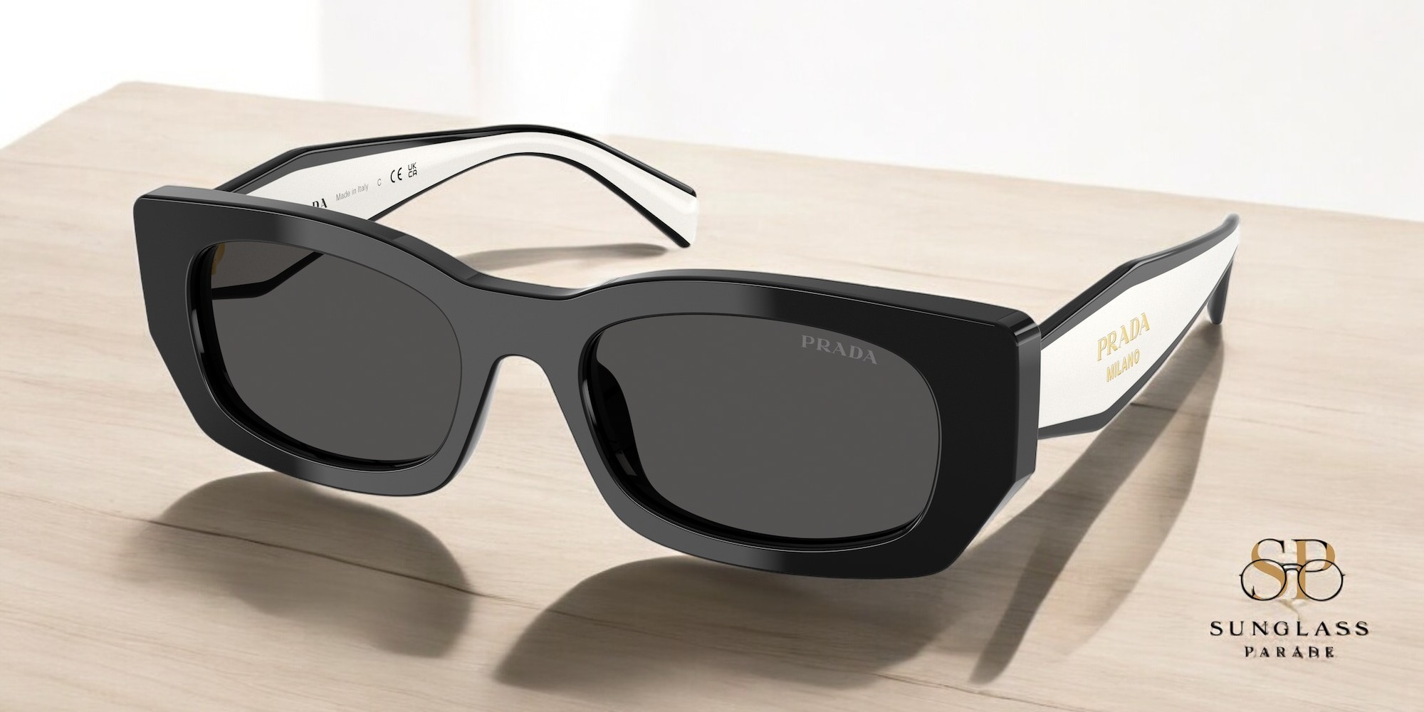 PRADA PR B05S 09Q08Z Black Dark Grey 53 mm Women's