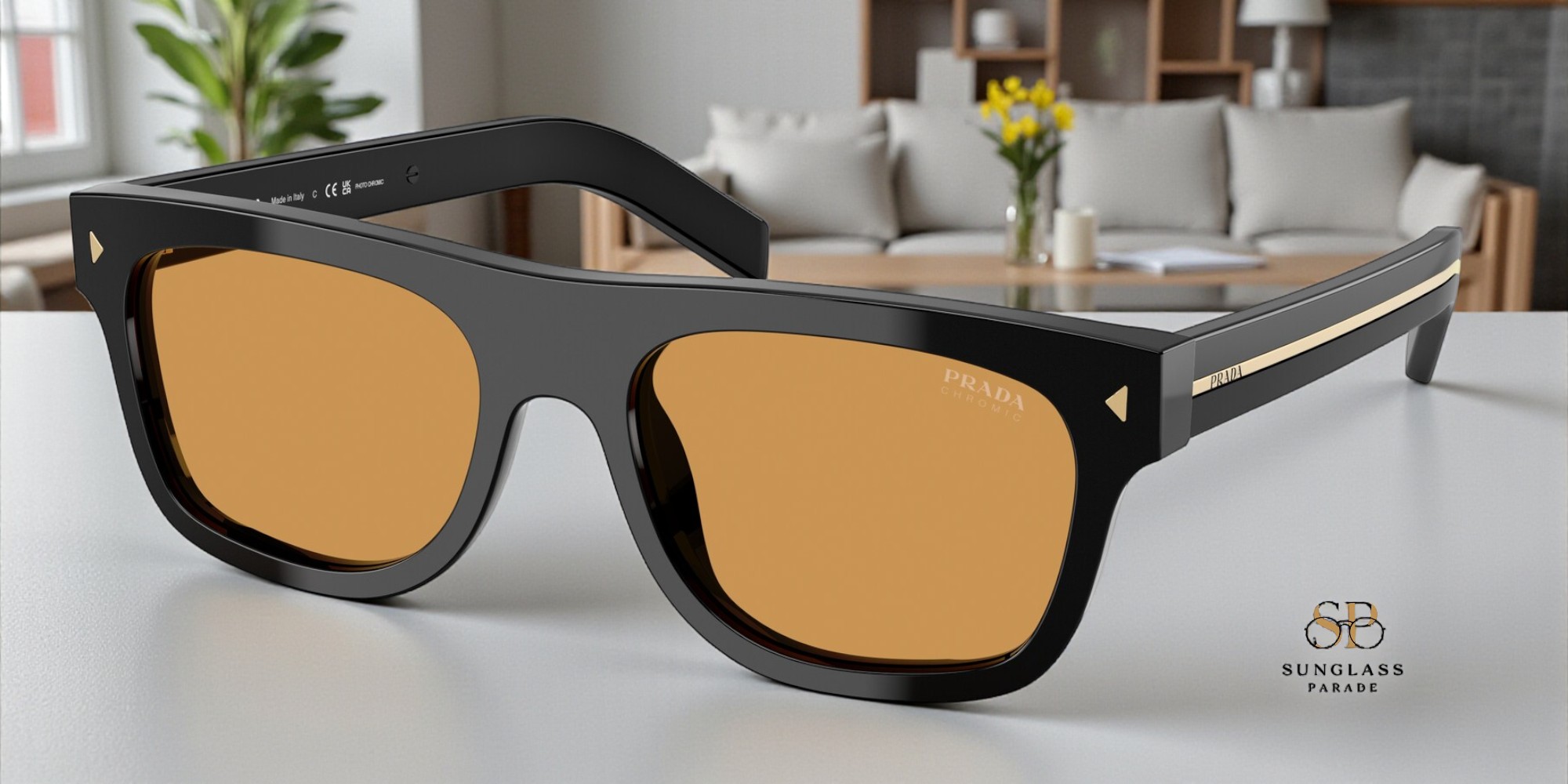 PRADA 55 MM SUNGLASSES AMAZING!!! PRADA PR B11S 16K731 Black Dark Grey Men main image 4