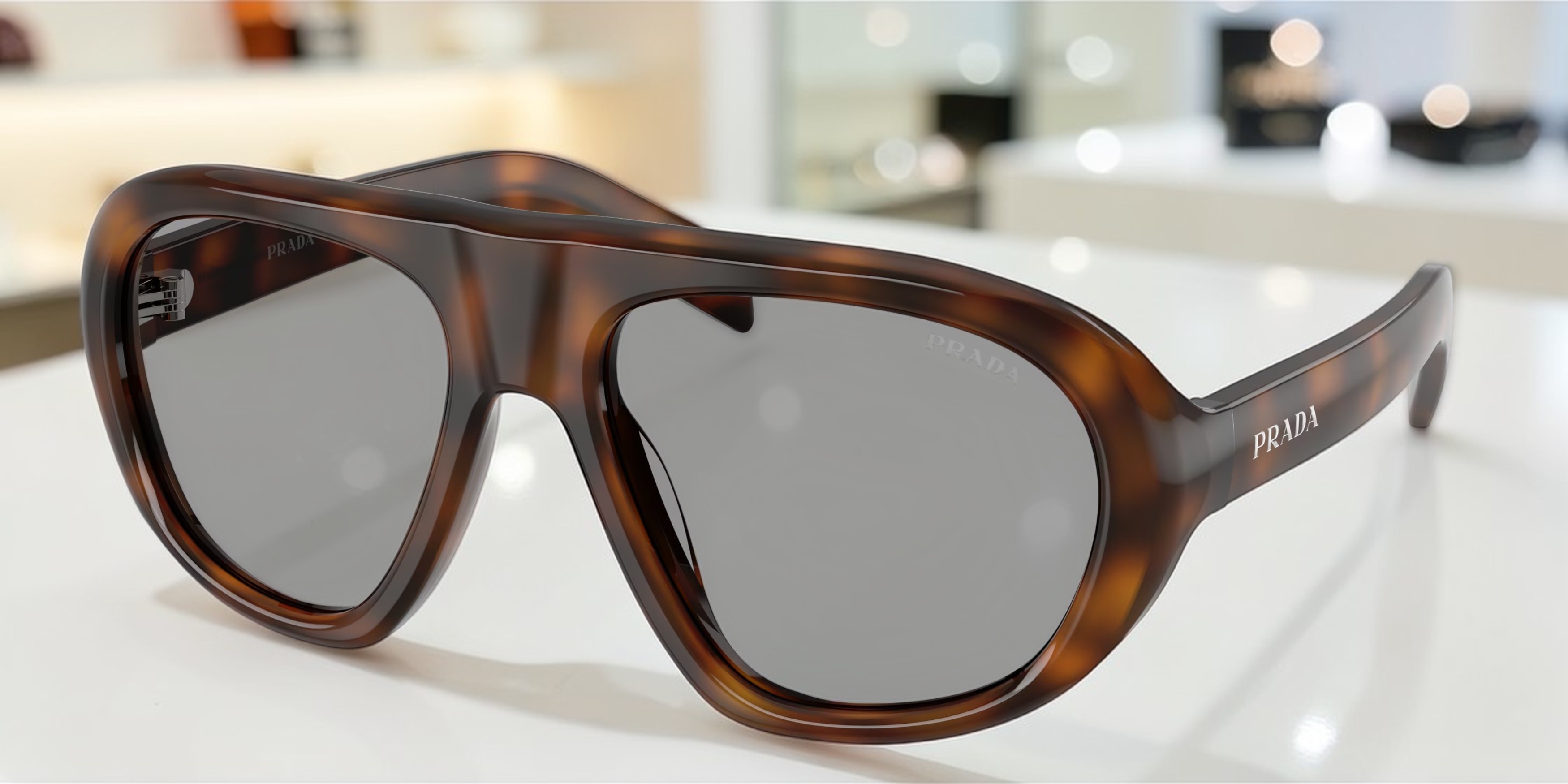 Prada Women\'s Tortoiseshell Sunglasses - Dark Brown Frames Prada - PR 16WS Sunglasses | Specs Collective main image 2