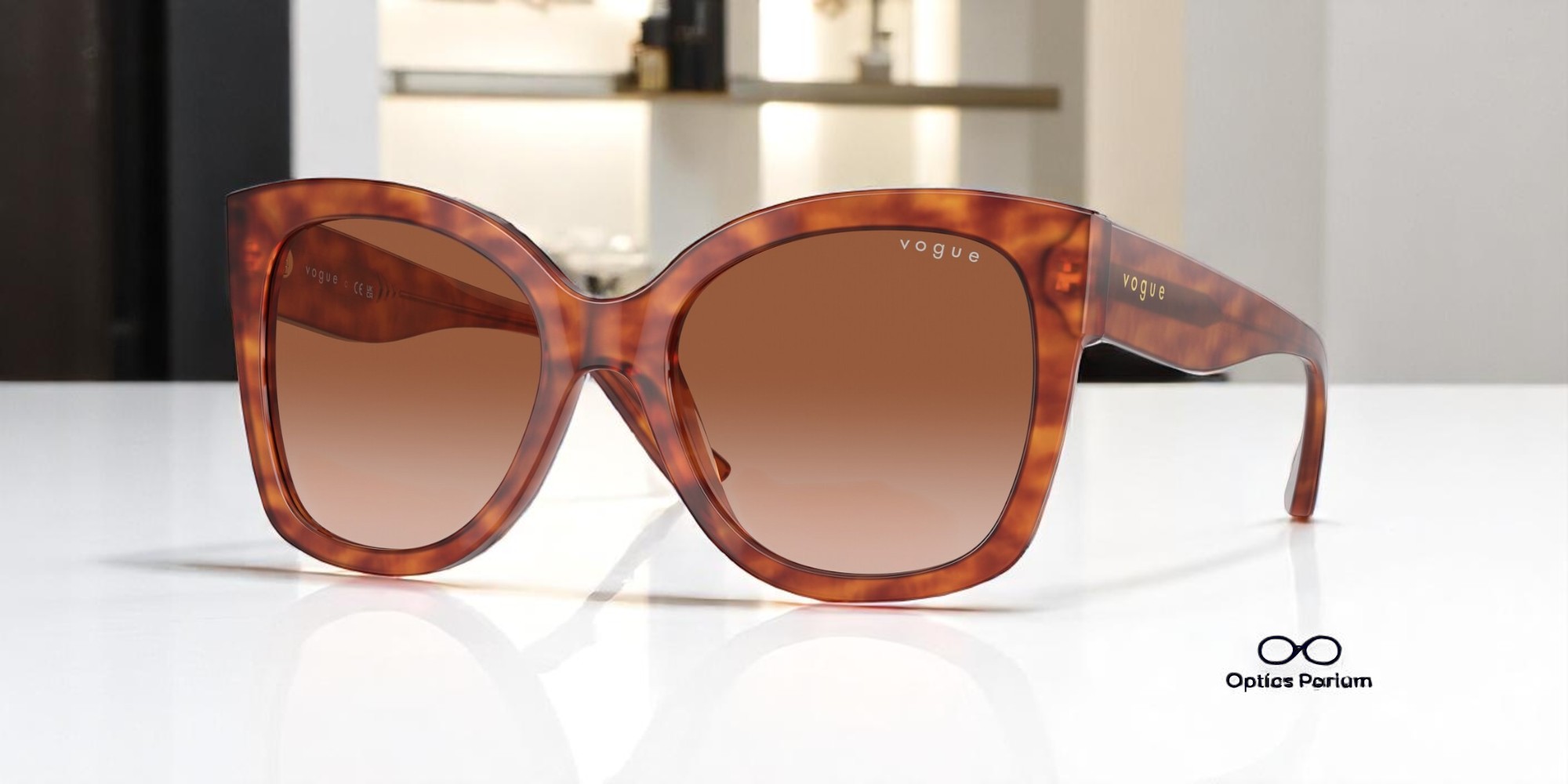VOGUE VO5338S 279213 Pillow Yellow Havana Brown Grad 54 mm Women's