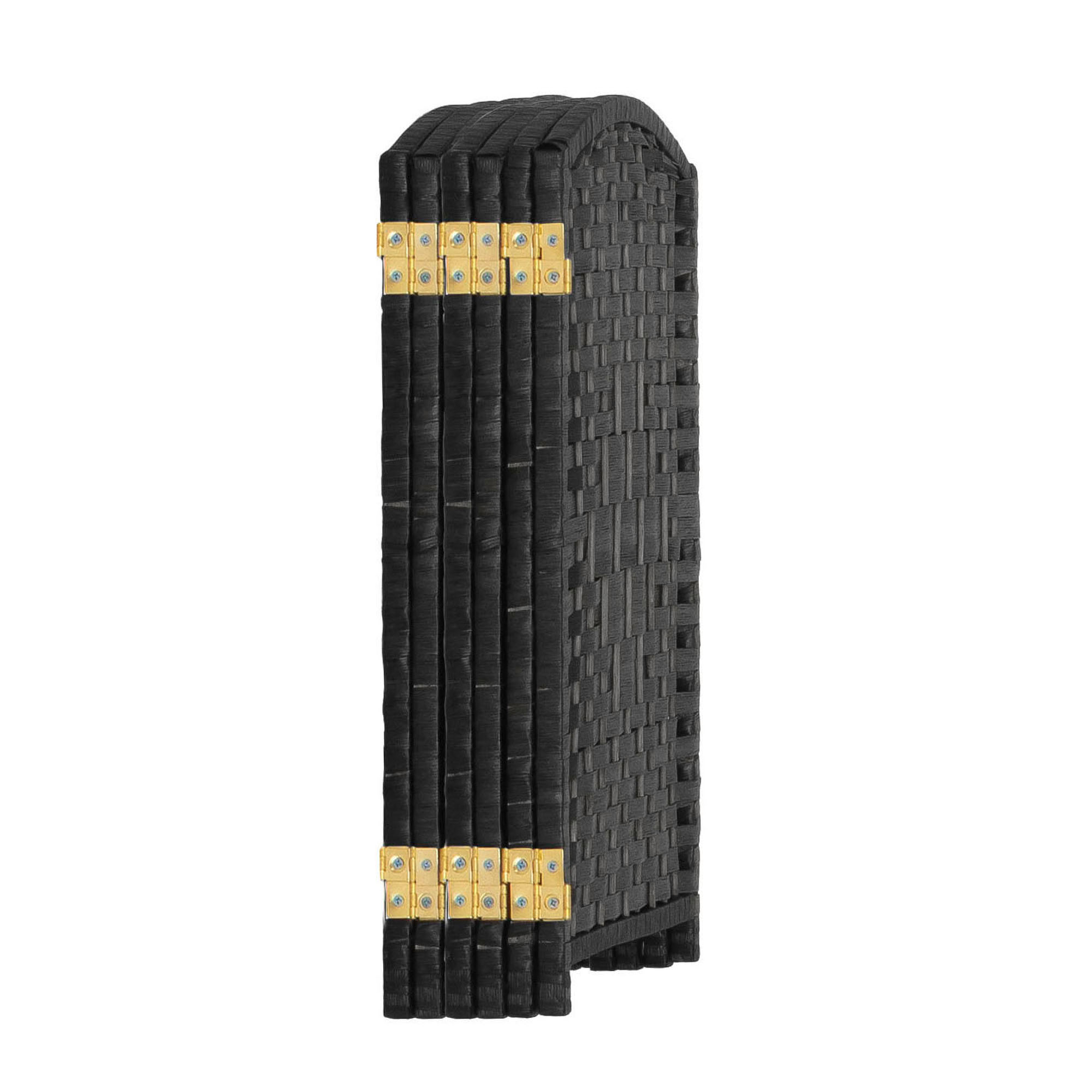 2 ft. Short Diamond Weave Fiber Folding Screen - Black - 4 Panel - Picture 24 of 60