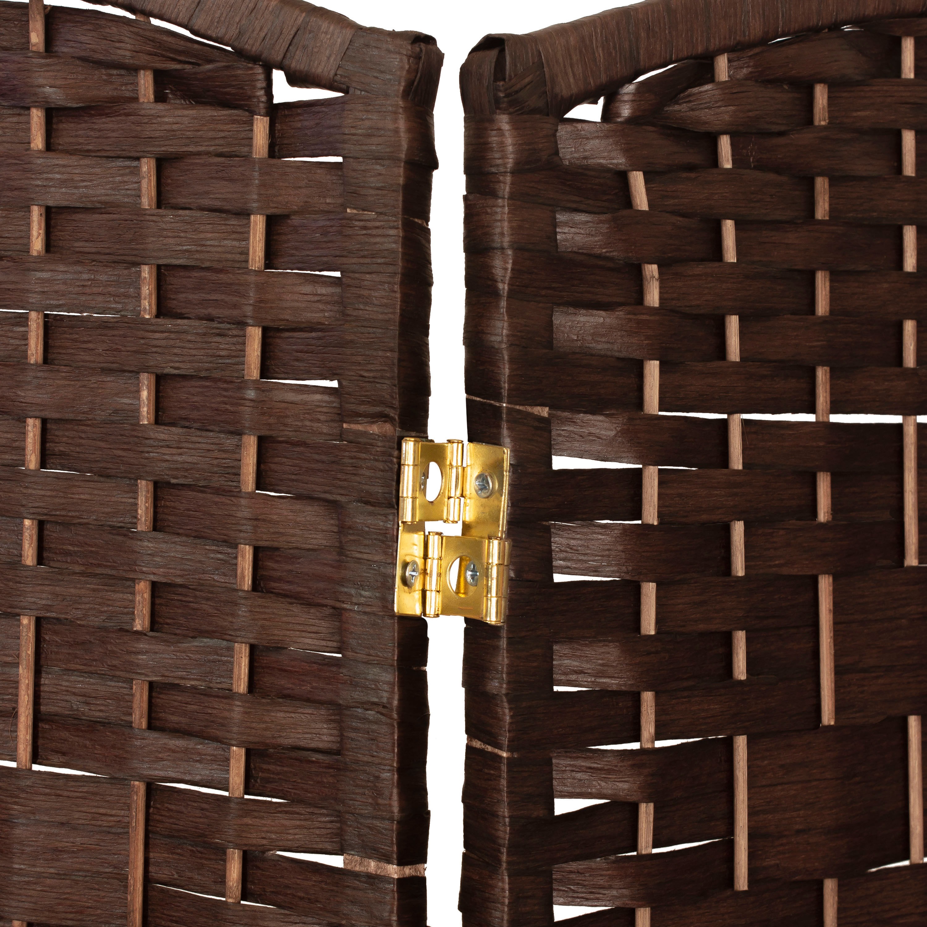 2 ft. Short Diamond Weave Fiber Folding Screen - Black - 4 Panel - Picture 31 of 60